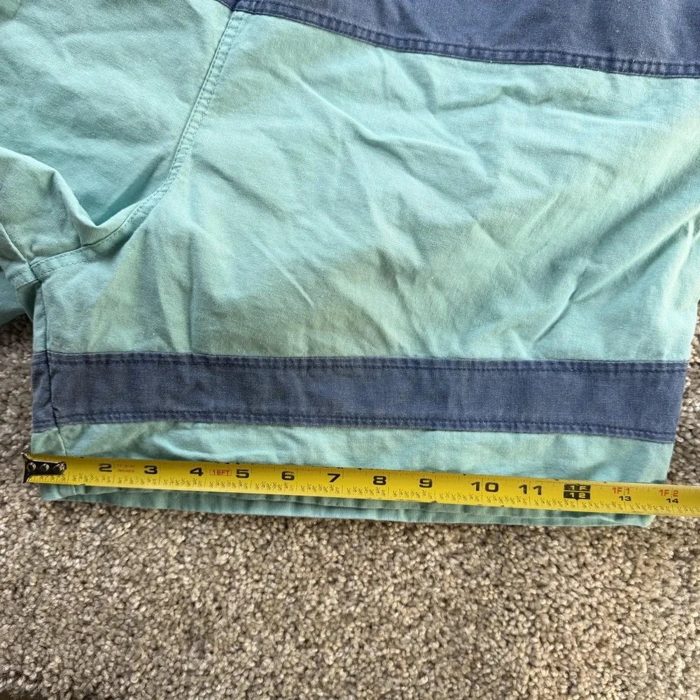 Vintage Colorblock Swim Shorts Mens XL Blue Mesh Lined Elastic Waist Trunks